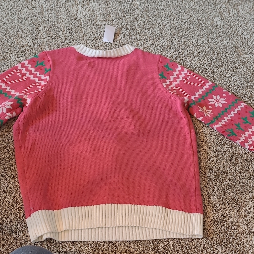 Joe Boxer Pink and Green Crew Neck Christmas Sweater - Picture 5 of 7